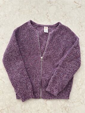 Gymboree Plum Knit Zip Up Sweater Girls Size 8